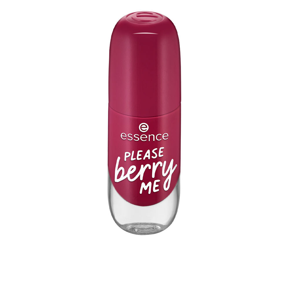 8 ml berry-toned gel-finish nail polish with wide double-touch brush