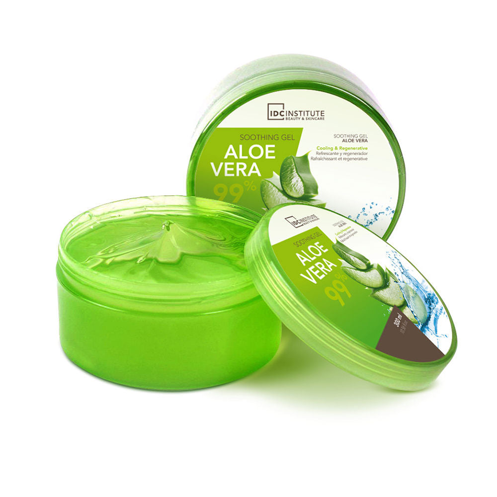 Clear 300 ml bottle of aloe vera soothing hydrating gel for Women, pump dispenser