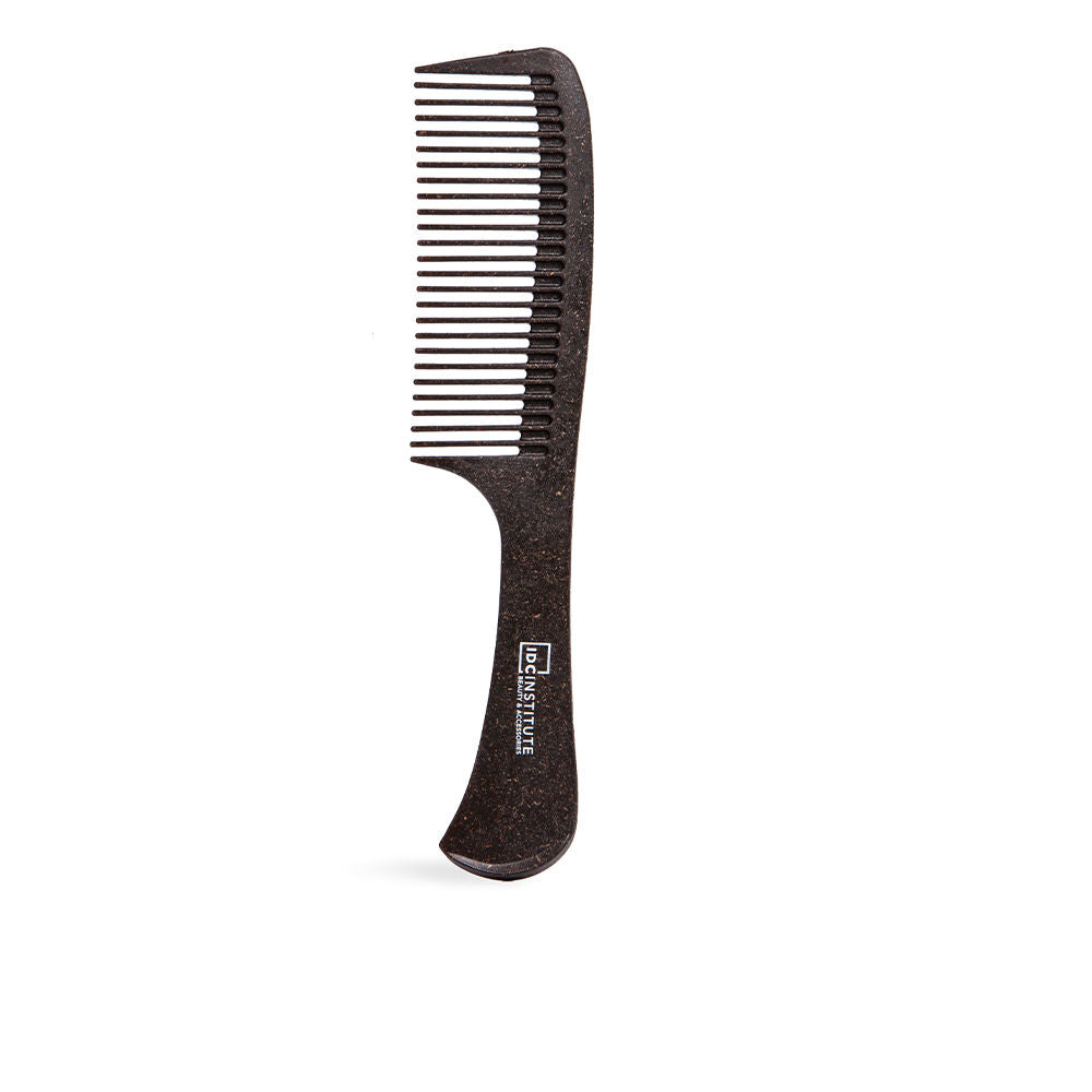 Wide-tooth detangling comb in dark recycled coffee fibre for Women