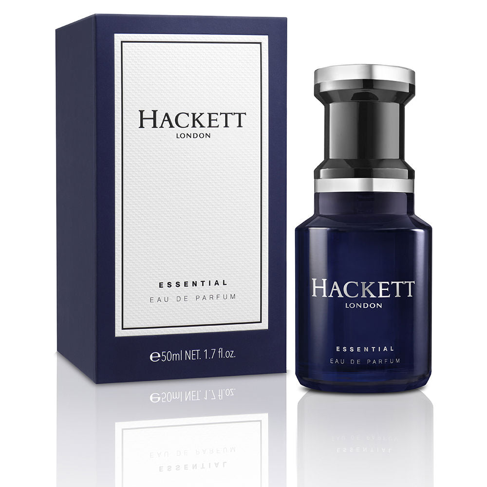 Ink-blue glass bottle, woody-spice eau de parfum for Man, 50 ml