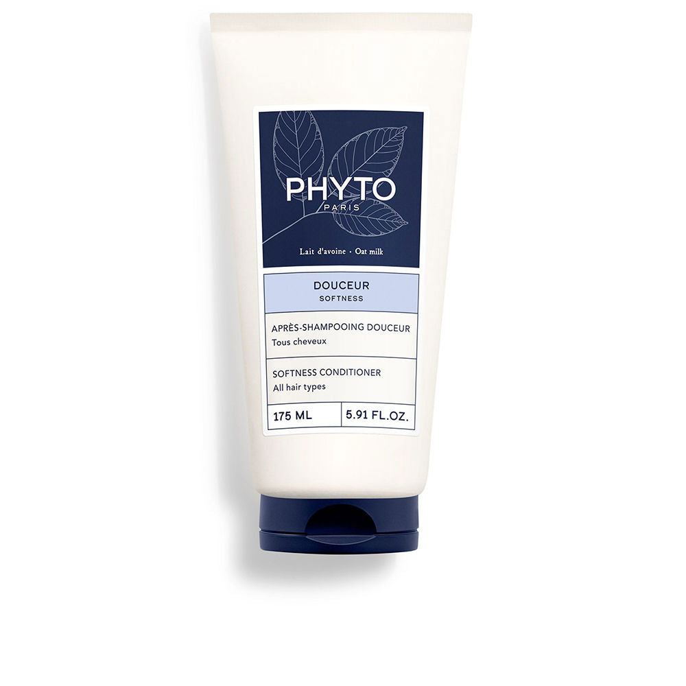 Tube of Phyto Douceur smoothing conditioner for gentle, silicone-free baby hair care.