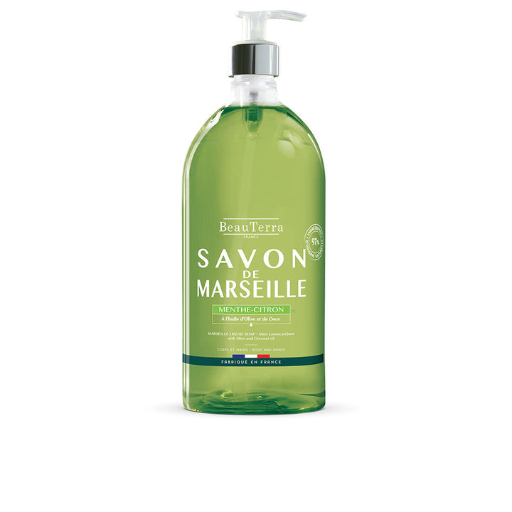 Recycled bottle of mint and lemon Marseille liquid soap, 1000 ml, Unisex