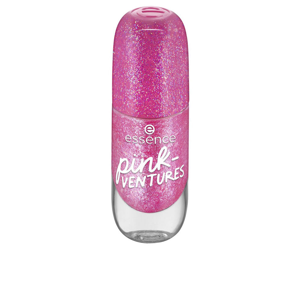 8 ml cream-pink gel-look nail polish bottle with wide double-touch brush