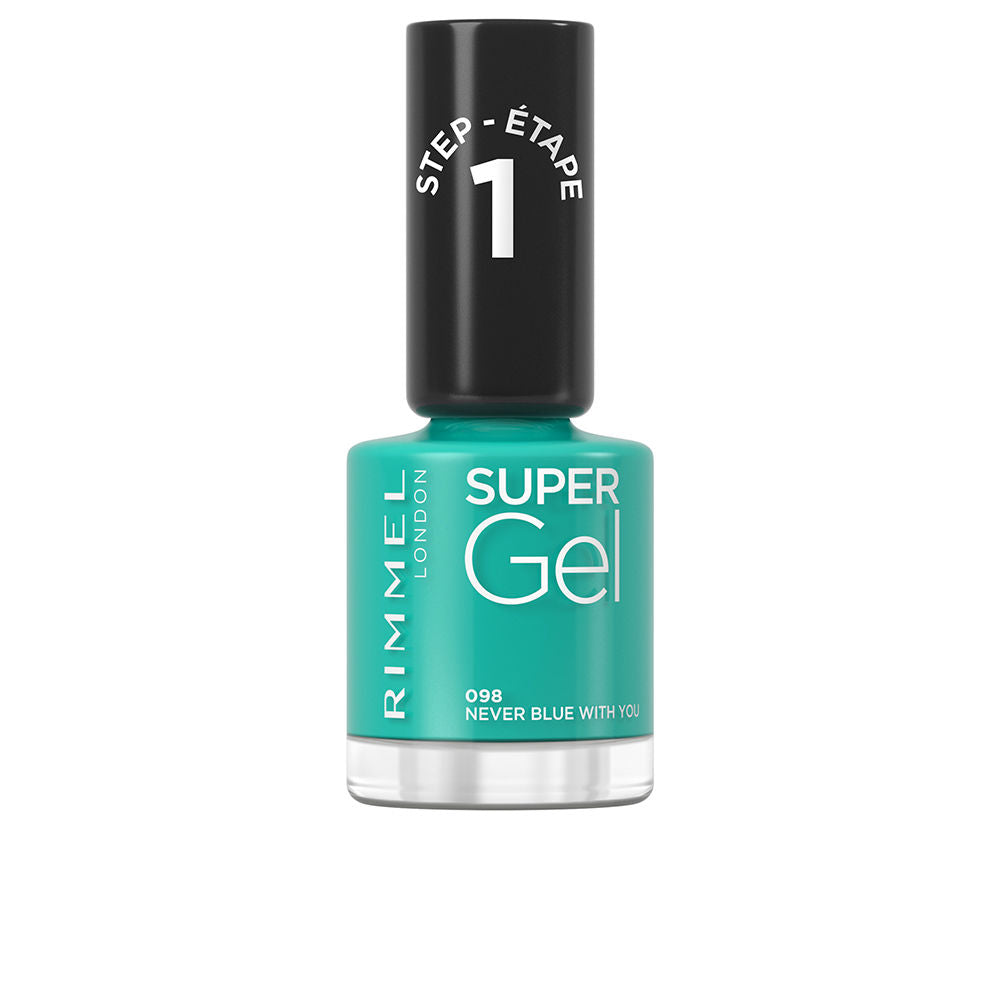 12 ml mid-blue gel-effect nail polish bottle, high-shine finish