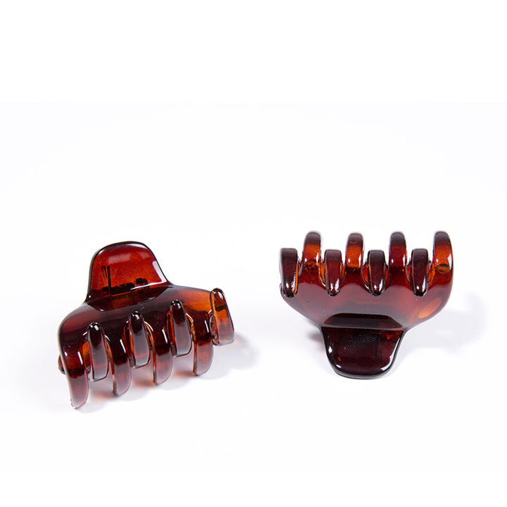 Brown French shell hair clip, intermediate size, 1.5 cm × 3 cm, Unisex