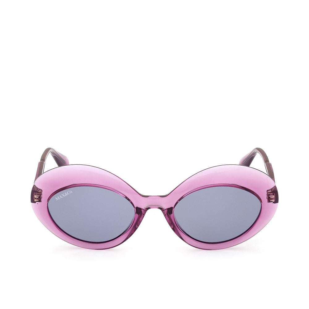 Glossy pink butterfly sunglasses with blue lenses, 52 mm lenses, 140 mm temples