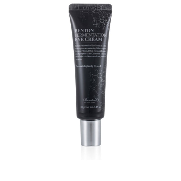 30 ml jar of fermentation eye cream with rich cream texture, peptides and ceramides