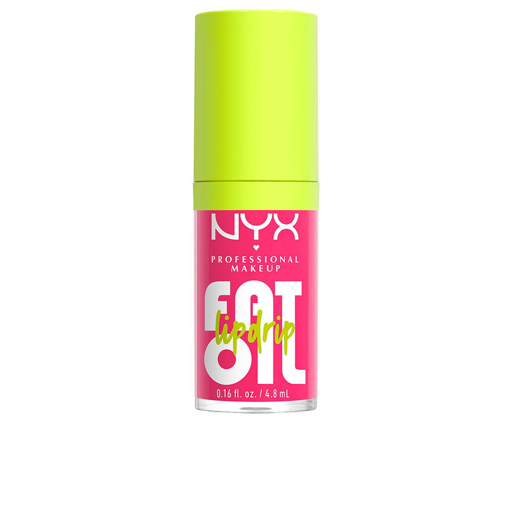 Clear glossy lip oil tube with slanted applicator, rose-tinted shade