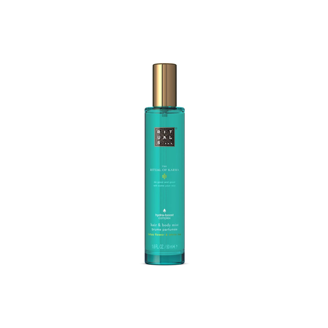 50 ml alcohol-free lotus and white tea body and hair mist, fresh scent