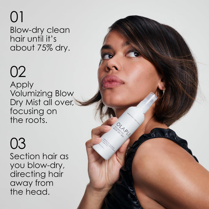150 ml volumising blow-dry mist in spray bottle, lightweight heat protectant