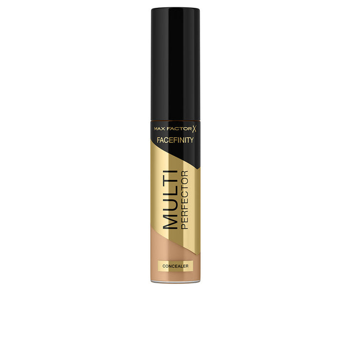 Tube of liquid concealer with wide sponge applicator, medium beige shade, 11 ml
