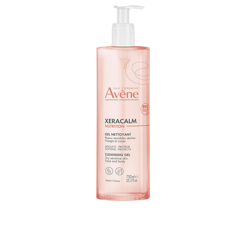 750 ml clear gel cleanser bottle, soap-free formula, Unisex sensitive skin