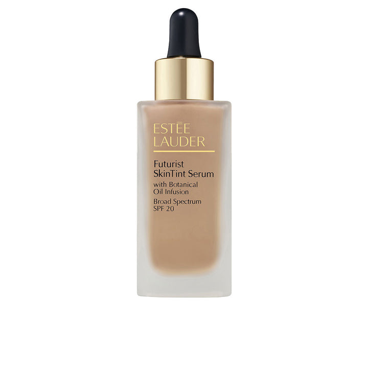30 ml tinted SPF20 serum foundation in light shade, dewy natural finish