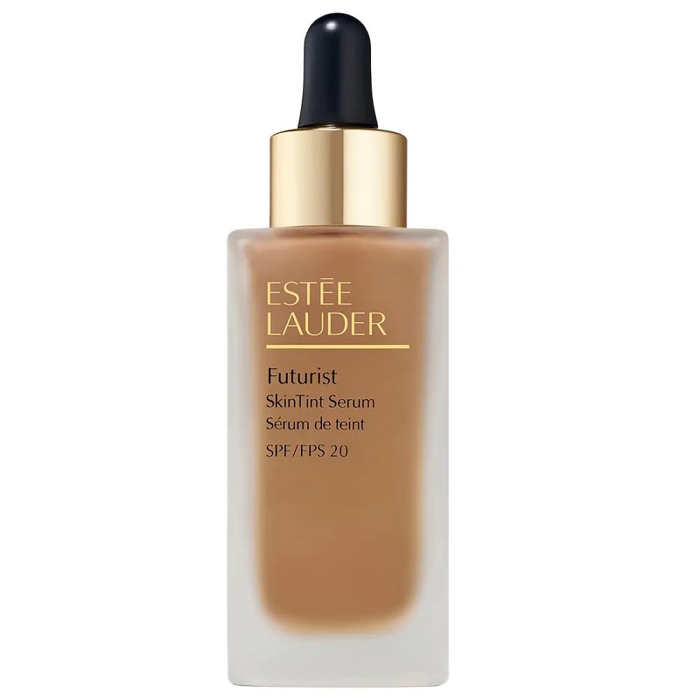 30 ml tinted serum bottle with SPF 20, sheer beige shade, pump dispenser