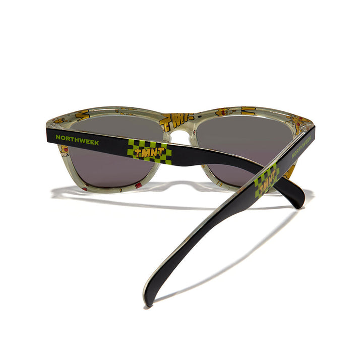 Children’s black square polycarbonate sunglasses with polarised lenses, 130 mm temples, Unisex