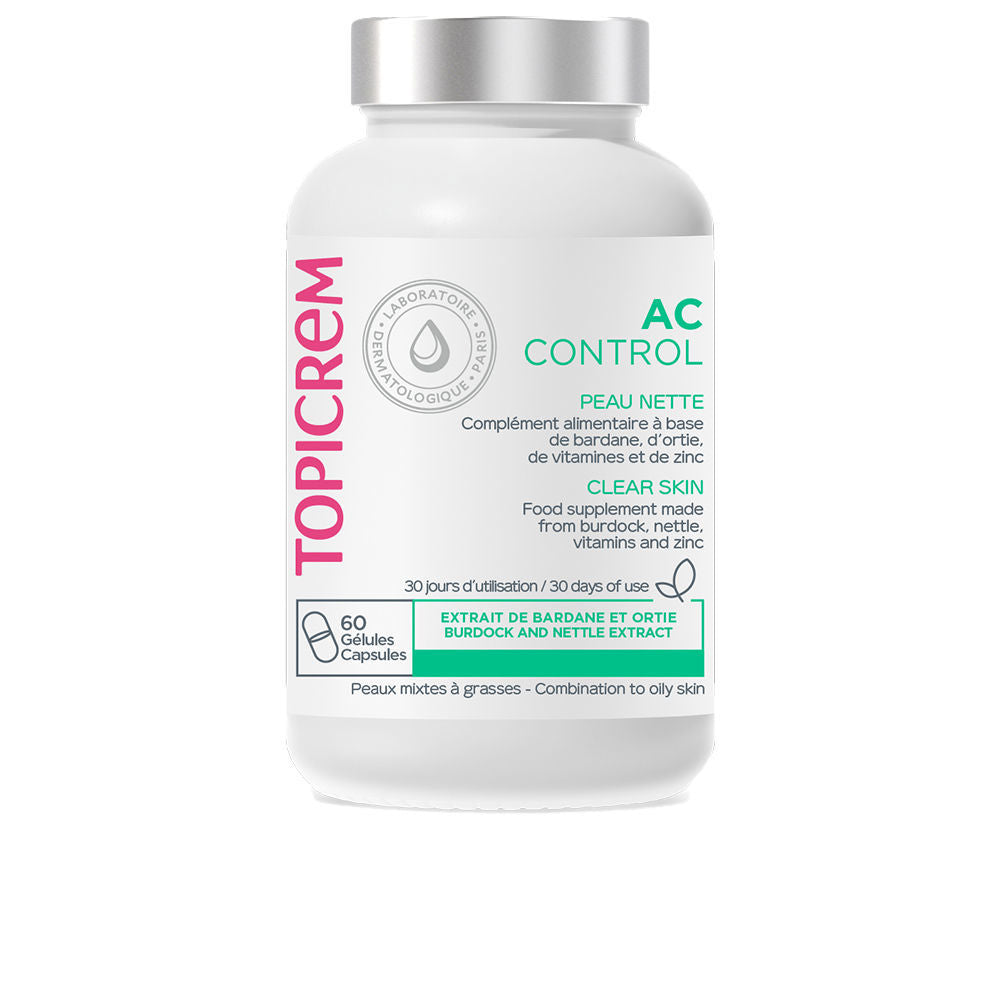 Bottle of vegetarian capsules with burdock and nettle supplement ingredients listed