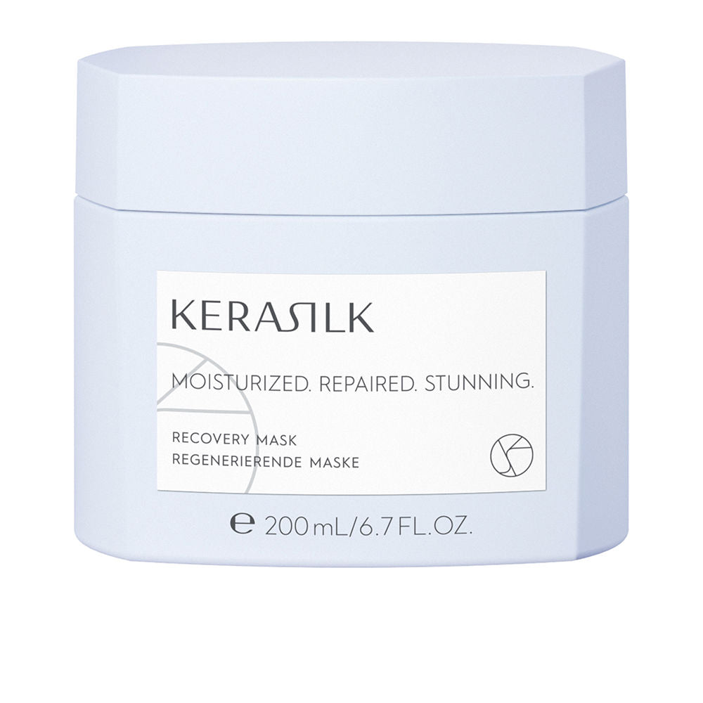 200 ml recyclable jar of restorative silk hair mask for damaged hair