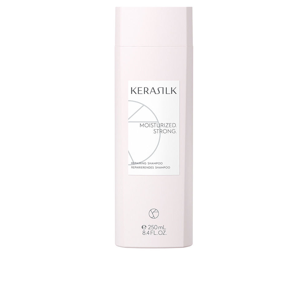 250 ml white shampoo bottle, Biomimetic Silk Repair label, for Women, vegan formula