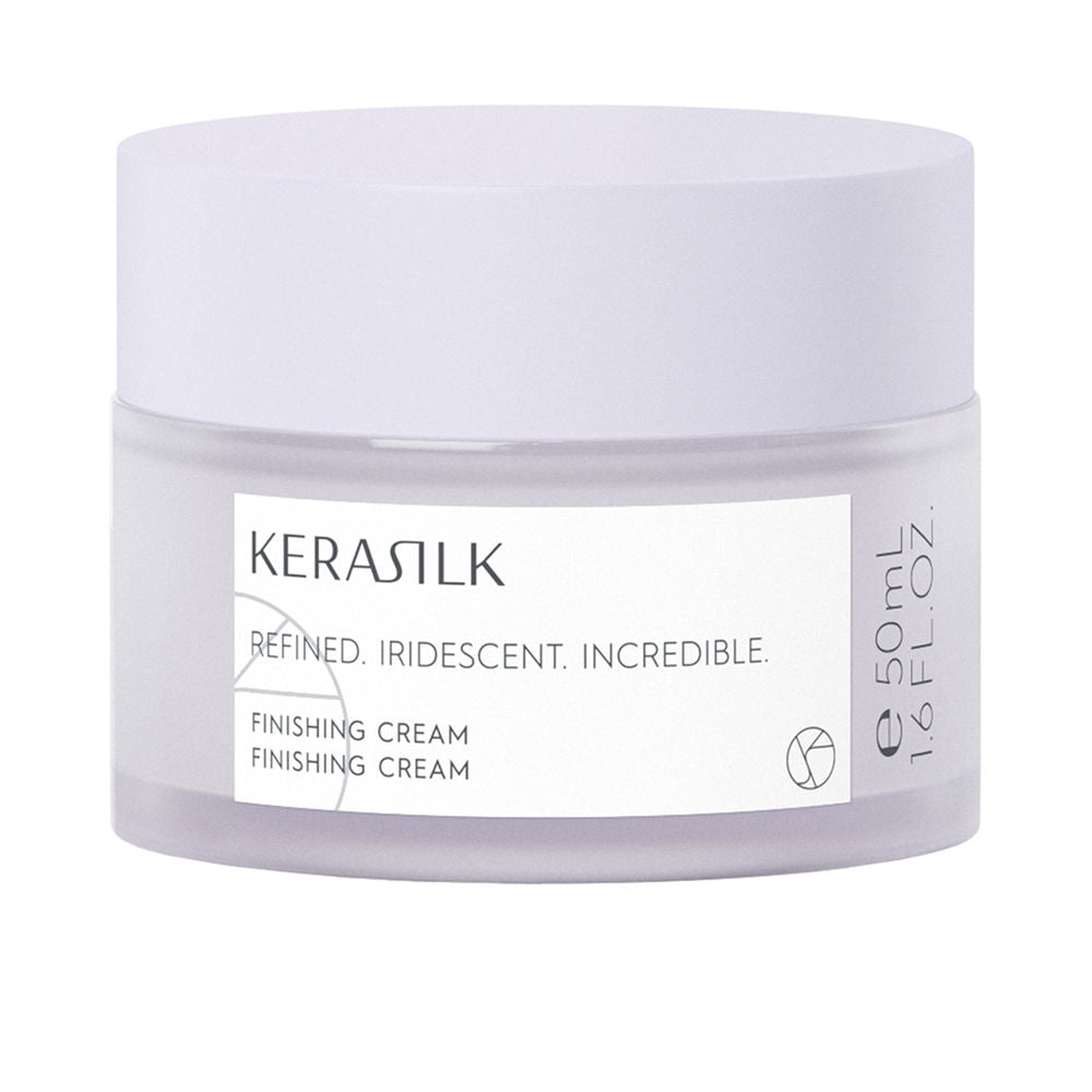50 ml jar of lightweight finishing cream with silk and shea for shine