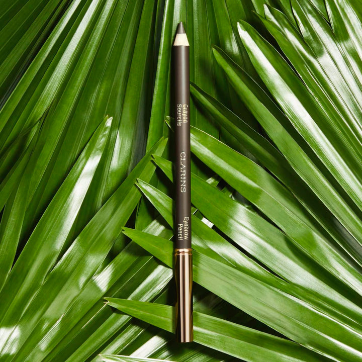 Slim dual-ended brown brow pencil with fine tip and spiral brush, 1.3 g