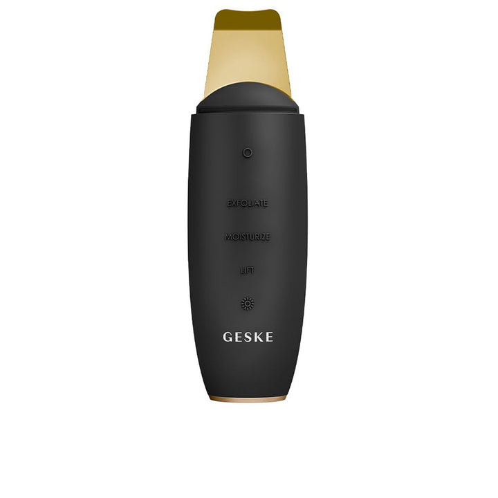 Matte black 9-in-1 microcurrent skin scrubber with app guidance, compact handheld device