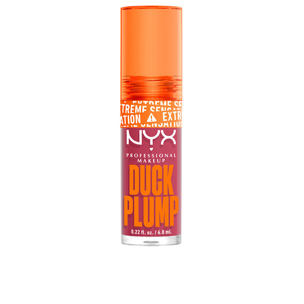 Glossy pink plumping lip gloss tube with doe-foot applicator, 6.8 ml, Unisex