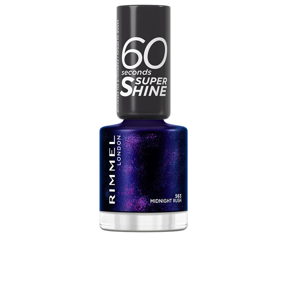 8 ml bottle of deep midnight-red rapid-dry nail polish with precision brush