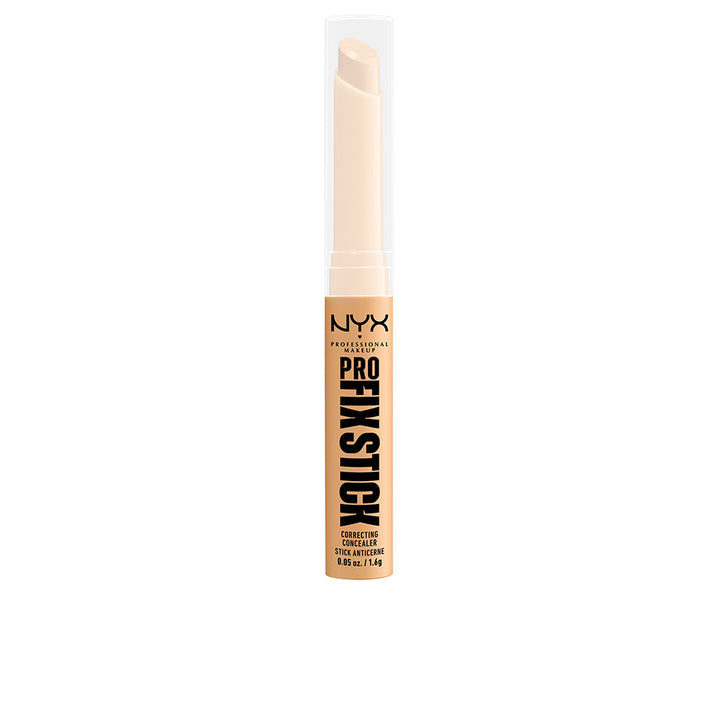 Creamy hyaluronic colour-correcting concealer stick in soft beige, slim twist-up tube