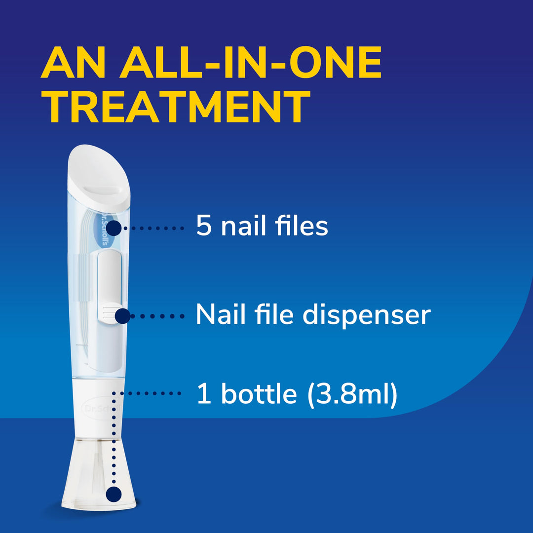 Scholl anti-fungal nail treatment kit with file and brush applicator for targeted care