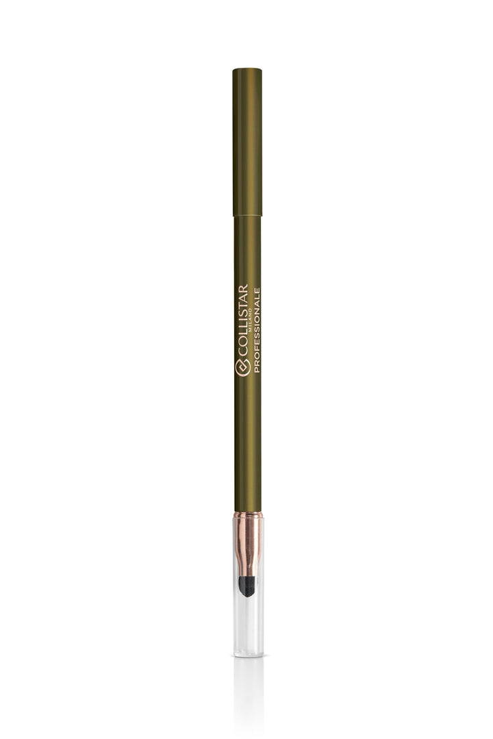 Brown retractable eye pencil with creamy tip and gold‑brown shade, Unisex