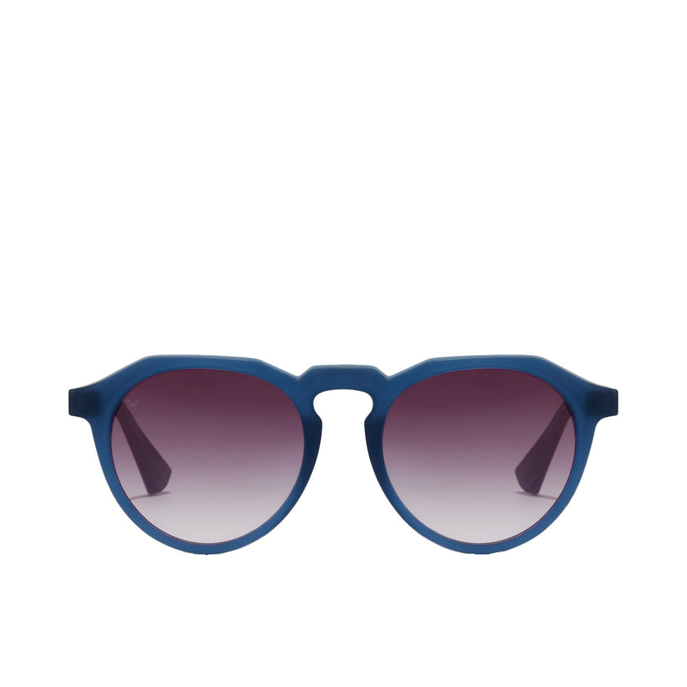 Unisex navy transparent round nylon sunglasses, 52 mm lenses, 20 mm bridge