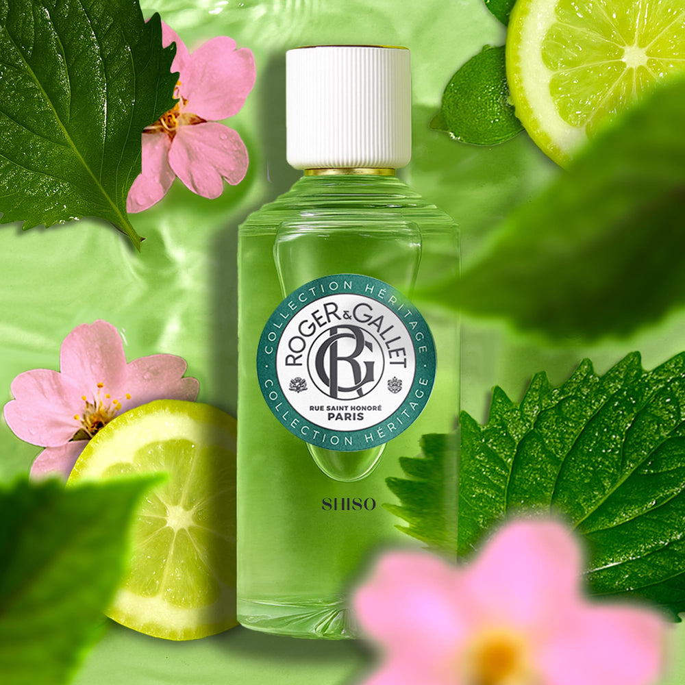 100 ml bottle of shiso and petitgrain fragrant water, Unisex aromatic mist