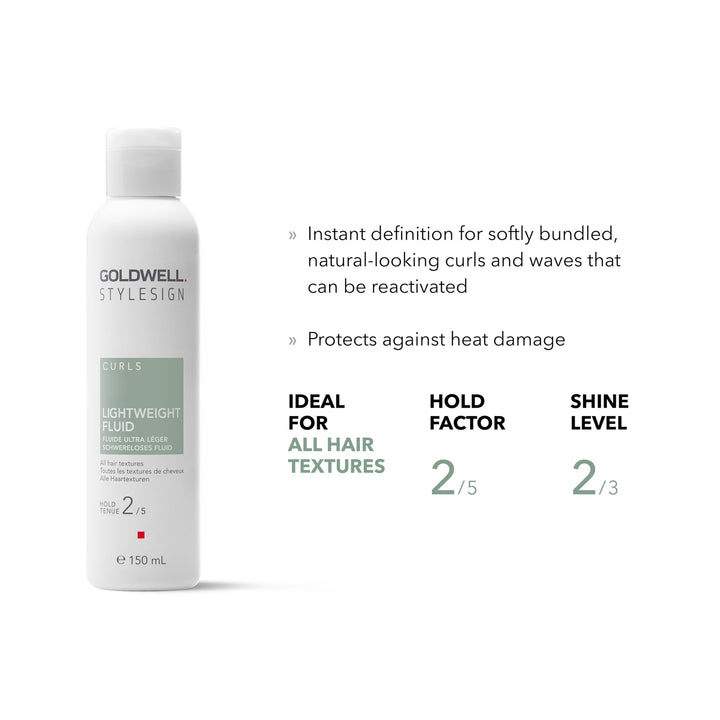 150 ml translucent bottle of lightweight curl-defining fluid for Unisex hair