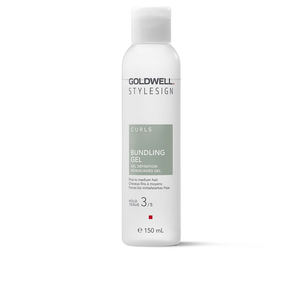 150 ml clear curl-defining gel tube, labelled for frizz control and flexible hold