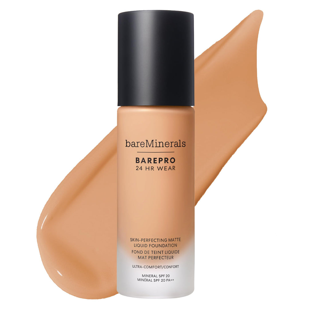 30 ml pump bottle of lightweight matte mineral liquid foundation, light cool shade