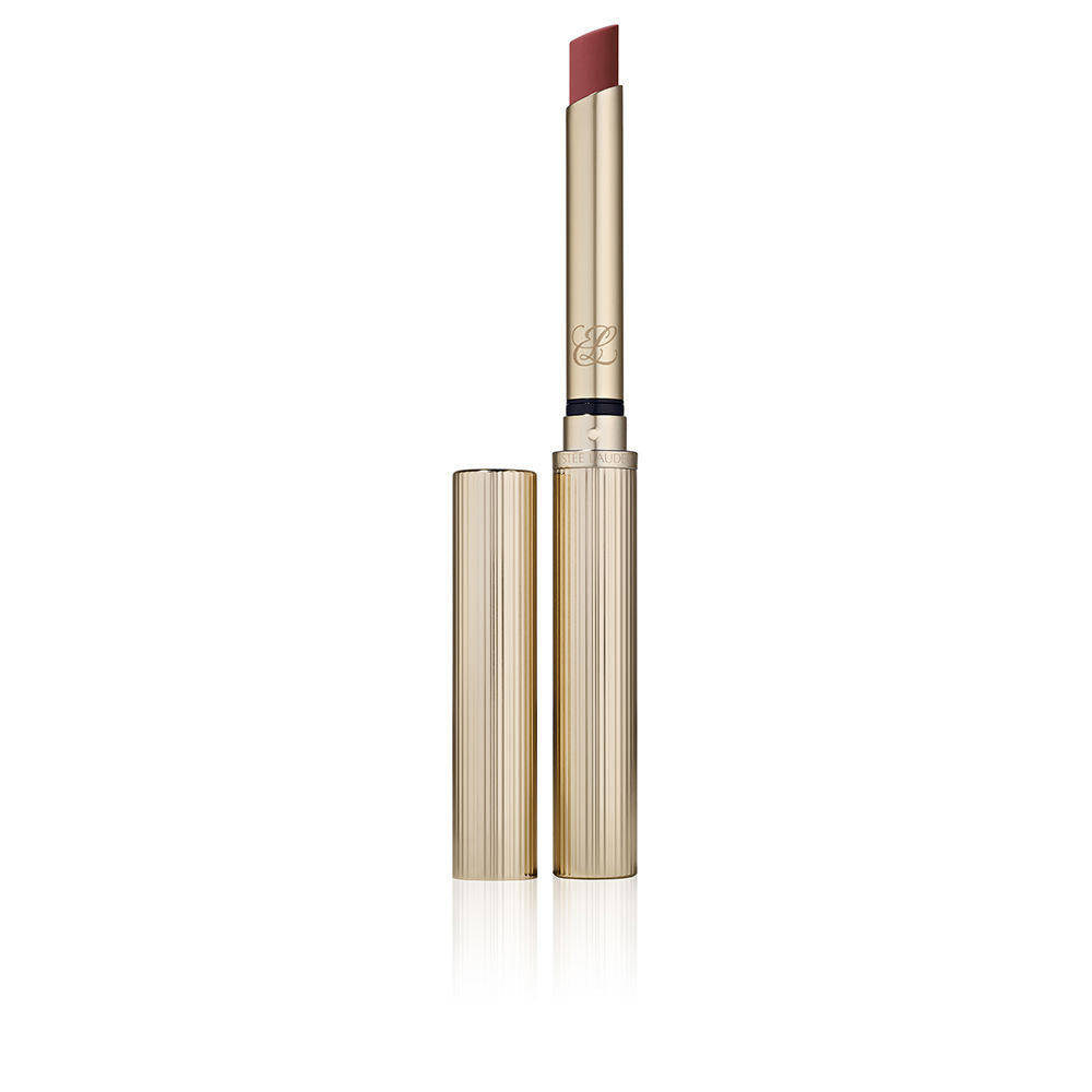 Slim matte lipstick in velvet brown with gold textured case, 7 g