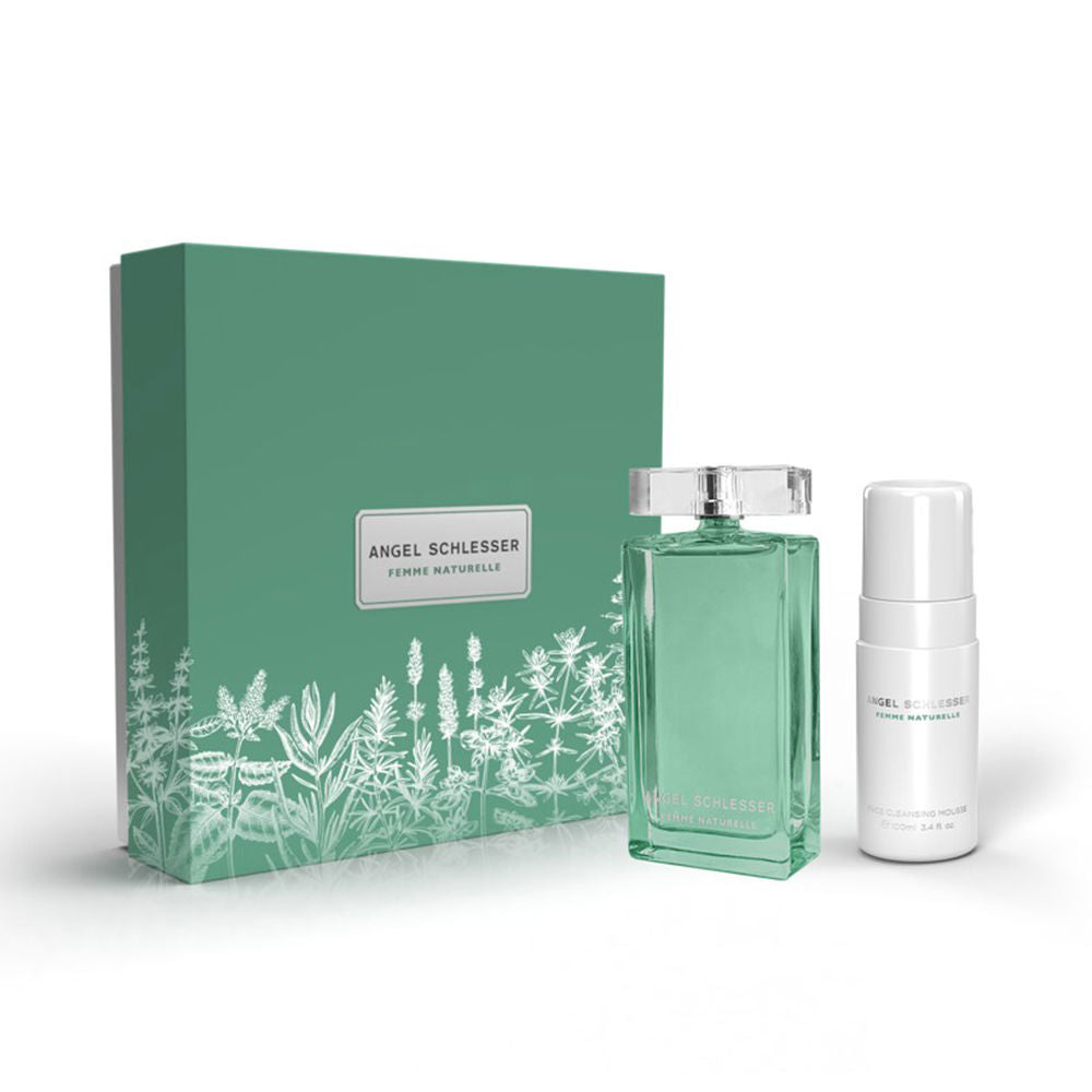 Eau de parfum bottle and recycled carton, natural floral‑amber fragrance