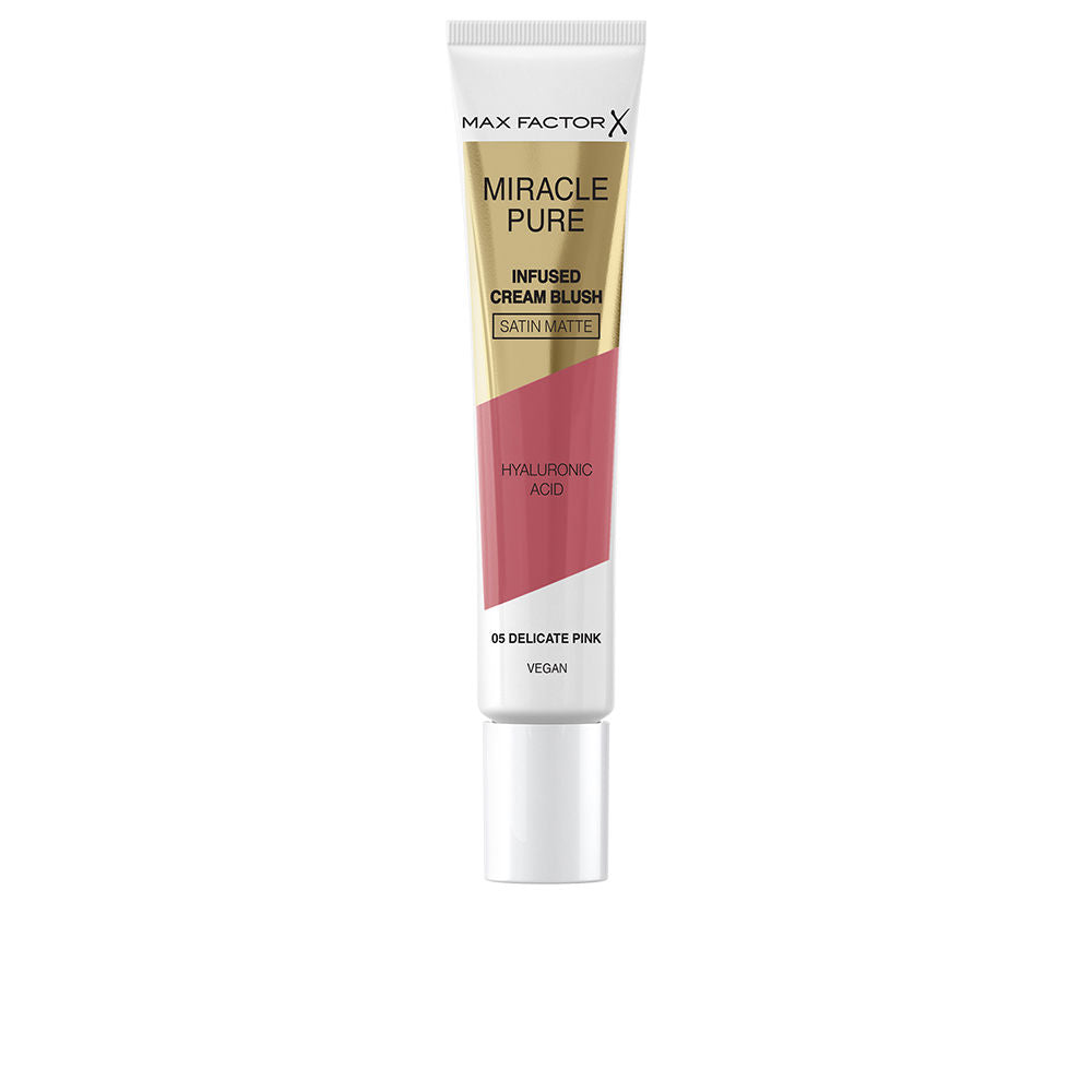 Compact tube of delicate pink cream blush, 15 ml, satin‑matte finish