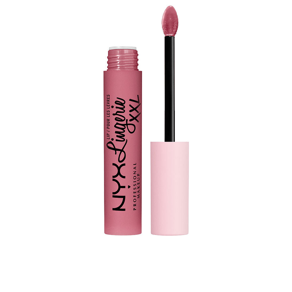 Tube of matte liquid lipstick, brown-red shade, doe-foot applicator visible