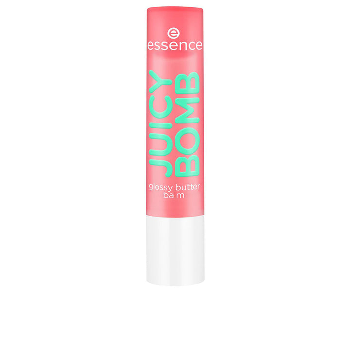 Essence Sheer pink and white tinted lip balm in cylindrical twist-up tube with printed text and matte finish