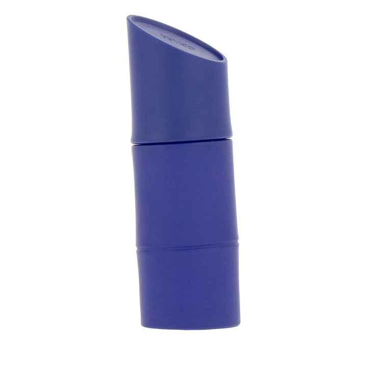 Matte indigo 60 ml bottle with vertical silhouette and bevelled cap