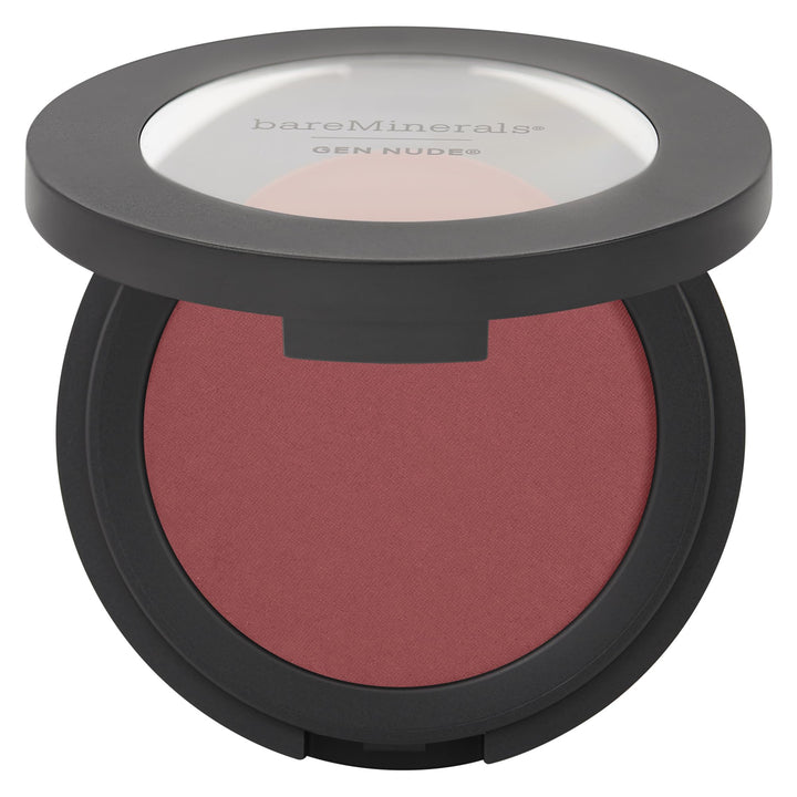Compact mineral powder blush in warm nude shade, 6 g, cream-matte finish