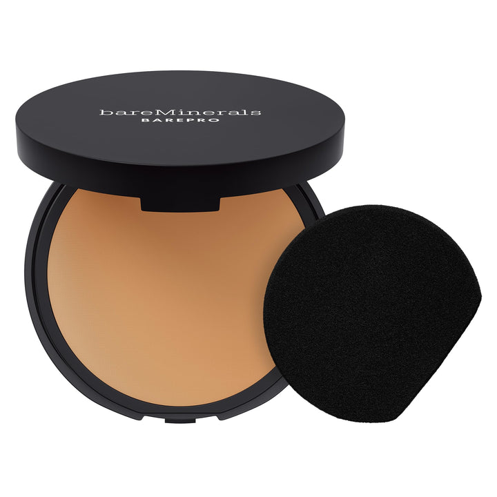 Compact matte powder foundation in warm shade, 8 g, pressed pan with mirror