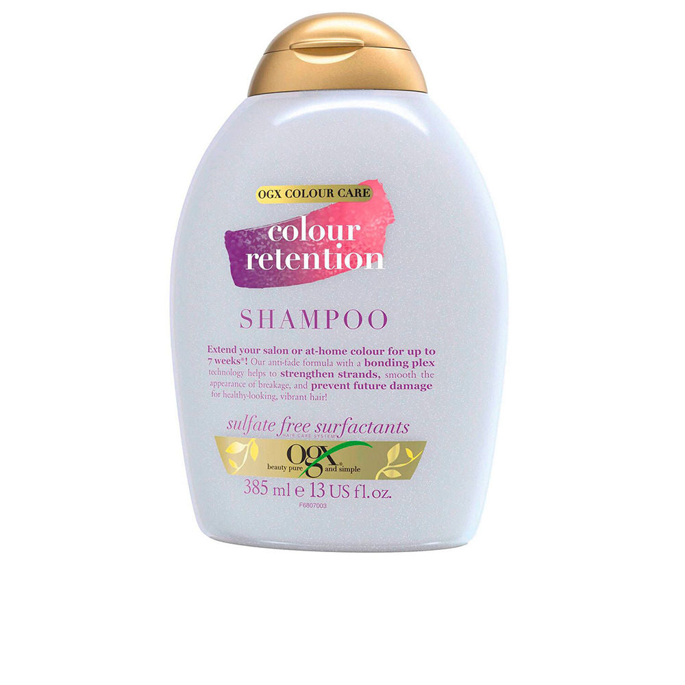 385 ml white shampoo bottle labelled Bonding Plex colour-protect for Unisex colour-treated hair