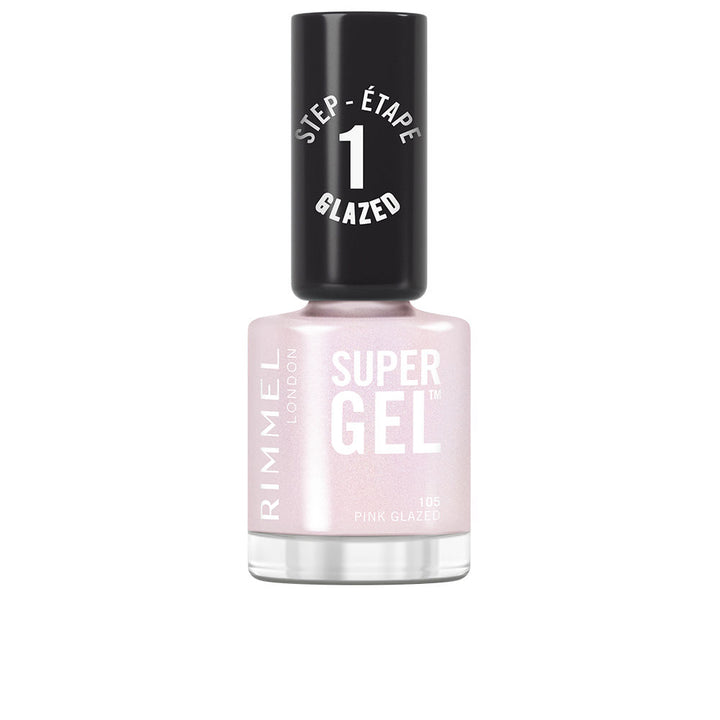 12 ml pink gel-effect nail polish bottle, high-shine finish