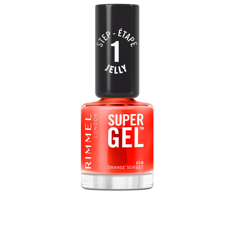 12 ml bright orange gel-effect nail polish bottle, high-shine finish