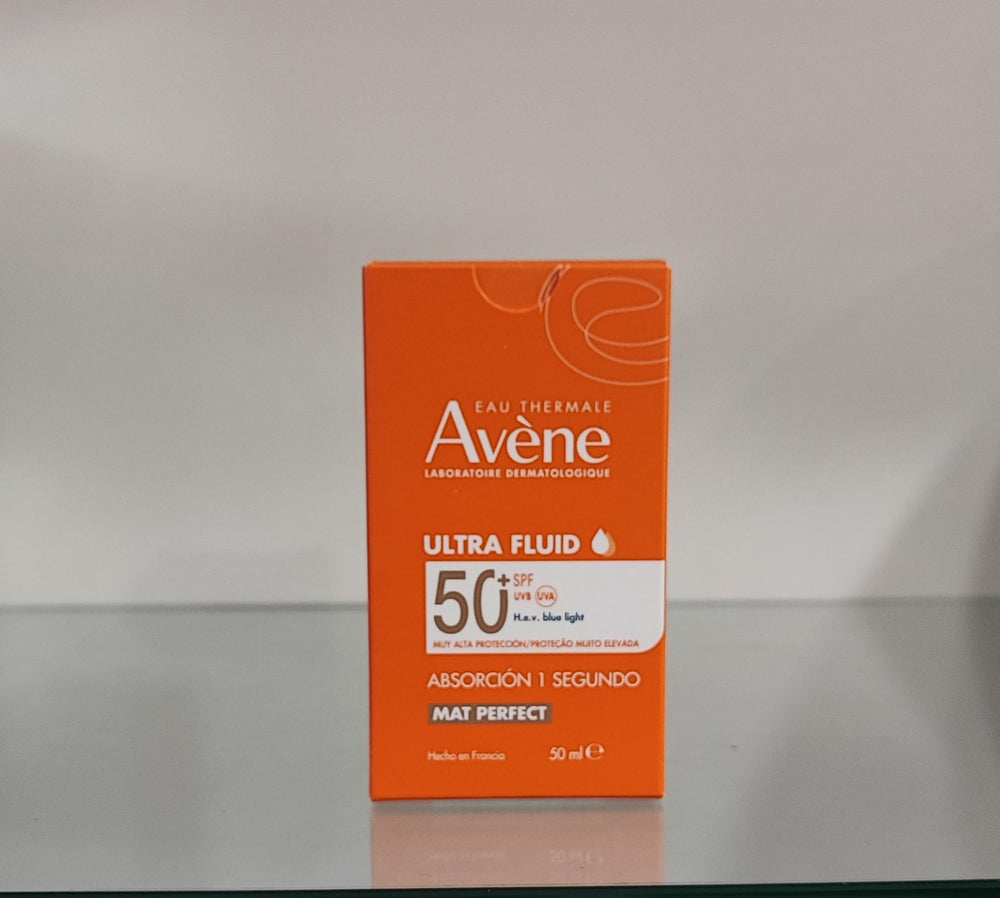 50 ml sheer, water‑like SPF50+ fluid sunscreen in a matte tube