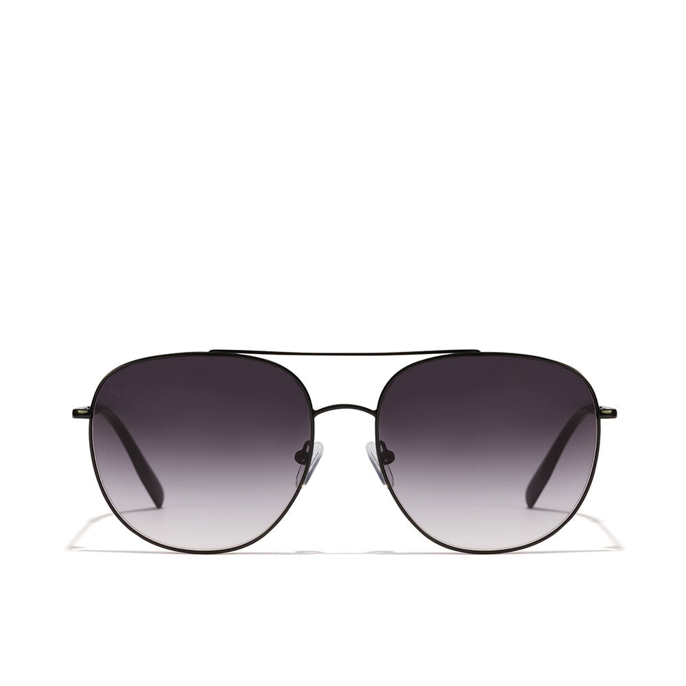 Black iron metal aviator sunglasses, 55mm lenses, 17mm bridge, 145mm temples, Unisex