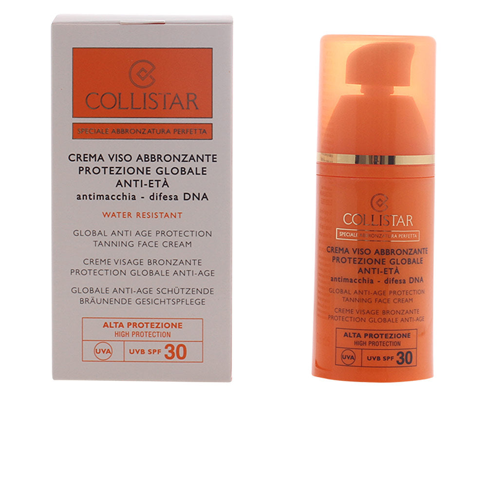 Collistar Ideal Sun-Kiss SPF 30 face cream tube on neutral background