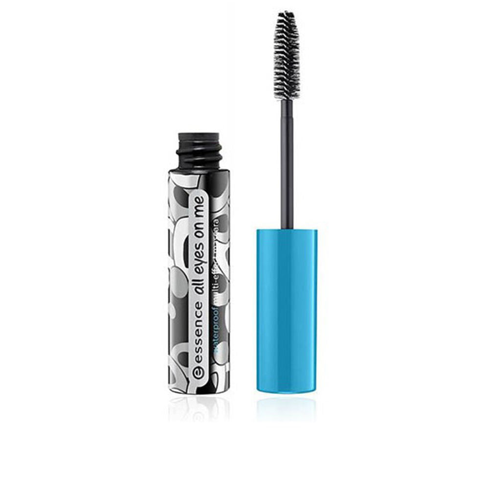 Tube of Essence waterproof mascara with wand showing bristled applicator